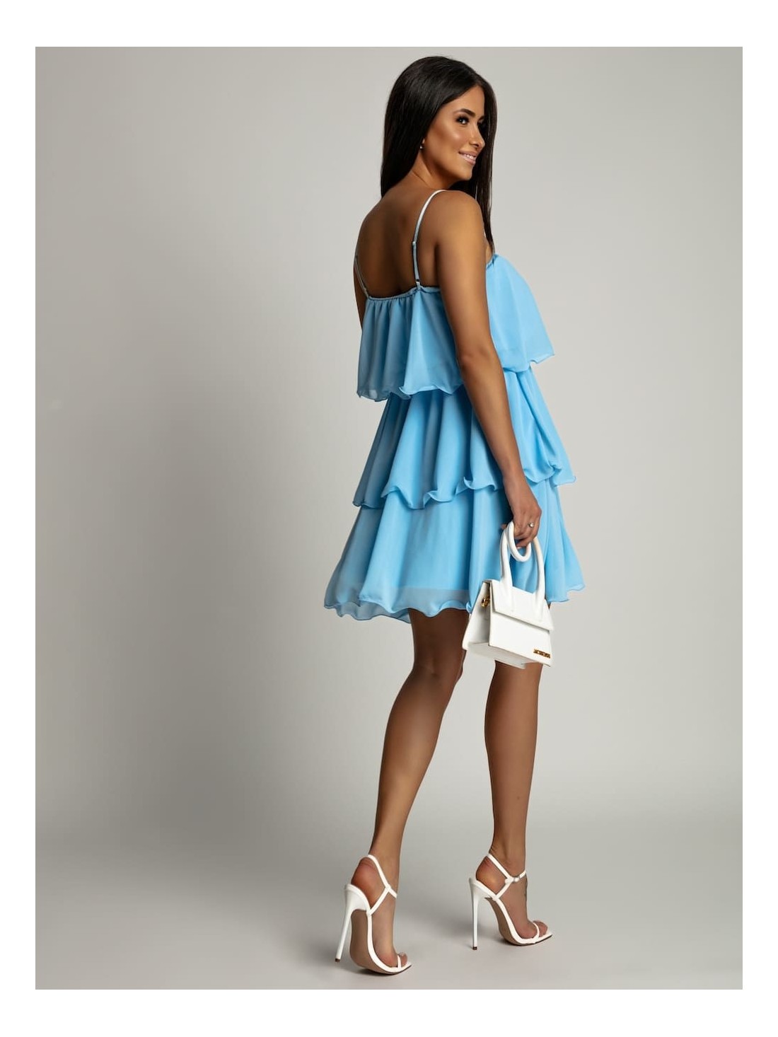  Summer dress with ruffles, blue 5062